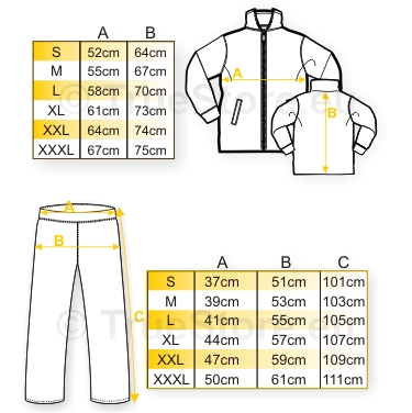 size specification for Lonsdale slimfit tracksuits by TrueStore.eu