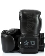 Fairtex X Booster leather boxing gloves in black/black