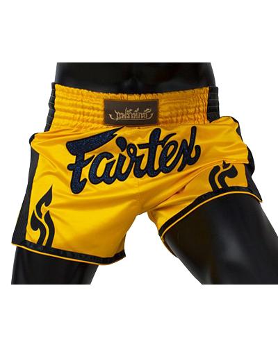 Fairtex BS1701 muay thai shorts Yellow Satin 1