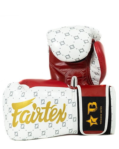 Fairtex X Booster leather boxing gloves Star in red/white